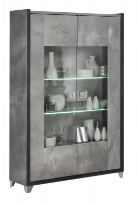 Milo Italian Grey 2 Door Display Cabinet