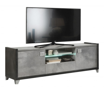 Product photograph of Milo Grey Marble Effect 2 Door Italian Tv Unit With Led Light from Choice Furniture Superstore