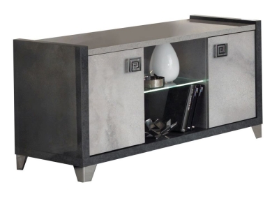 Product photograph of Milo Grey Marble Effect 2 Door Italian Tv Unit from Choice Furniture Superstore