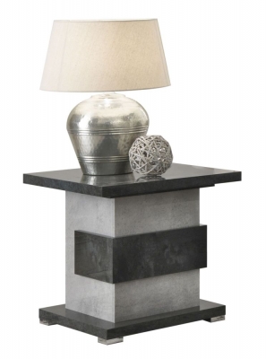 Product photograph of Milo Grey Marble Effect Italian Lamp Table from Choice Furniture Superstore