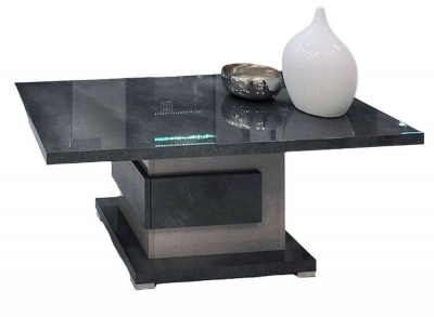 Product photograph of Milo Grey Marble Effect Pedestal Italian Coffee Table from Choice Furniture Superstore