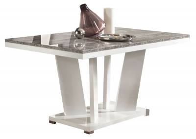 Product photograph of Naro Dove Grey And White Italian Dining Table - 6 Seater from Choice Furniture Superstore
