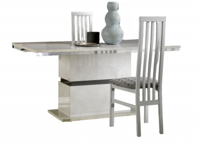 Product photograph of Angelo Grey Marble Italian Dining Table And 4 Wooden Dining Chair from Choice Furniture Superstore