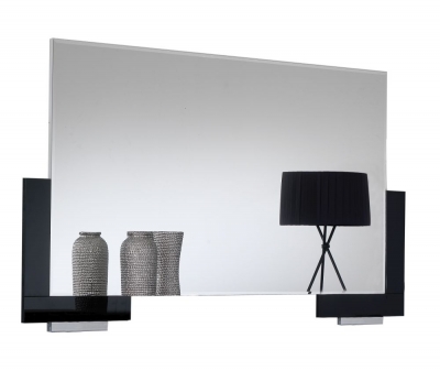 Product photograph of Vita Black Italian Wall Mirror from Choice Furniture Superstore