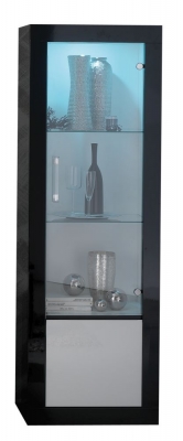 Product photograph of Vita Black And White 1 Right Glass Door Italian Cabinet from Choice Furniture Superstore