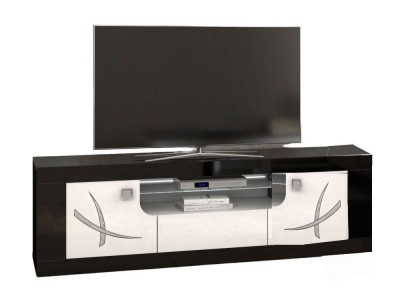 Product photograph of Enna Black And White 2 Door Italian Tv Unit With Led Light from Choice Furniture Superstore