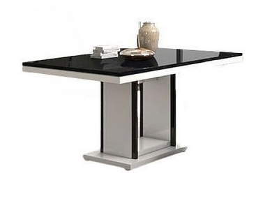 Product photograph of Enna Italian Black And White 6 Seater Pedestal Dining Table from Choice Furniture Superstore