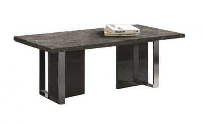 Product photograph of Carvelle Glossy Grey Marble Effect Italian Coffee Table from Choice Furniture Superstore