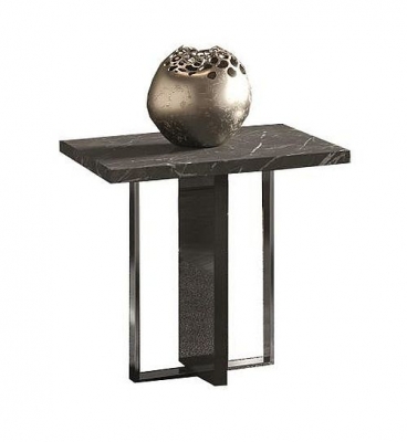 Product photograph of Carvelle Glossy Grey Marble Effect Italian Lamp Table from Choice Furniture Superstore