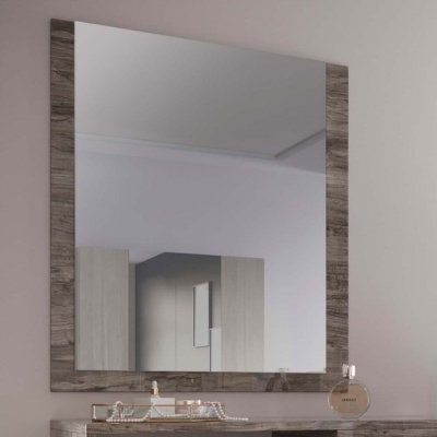 Product photograph of Laura Italian Oak Grain Effect Wall Mirror from Choice Furniture Superstore