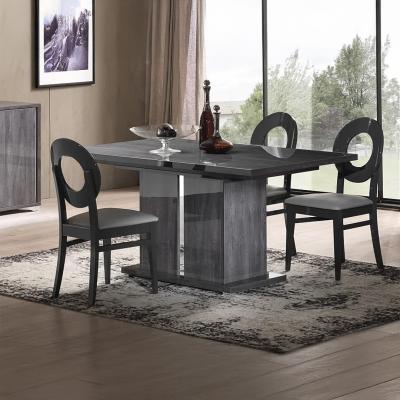 Augusta Italian Grey Oak Effect Extending Dining Set With 4 Oval Back Chair