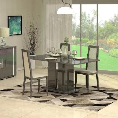 Augusta Italian Grey Oak Effect Extending Dining Set With 4 Wooden Chair