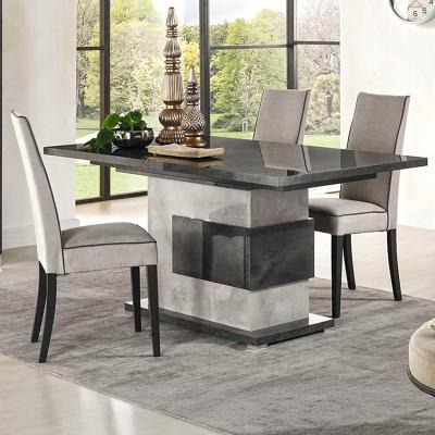 Milo Italian Grey 6 8 Seater Extending Pedestal Dining Table