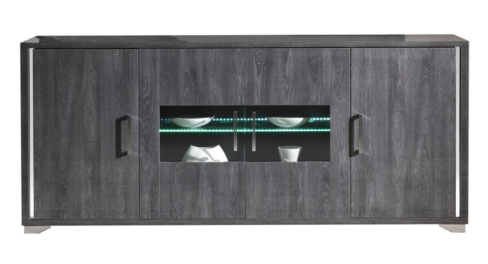 Augusta Italian Grey Oak Effect 4 Door Extra Large Sideboard - 200cm