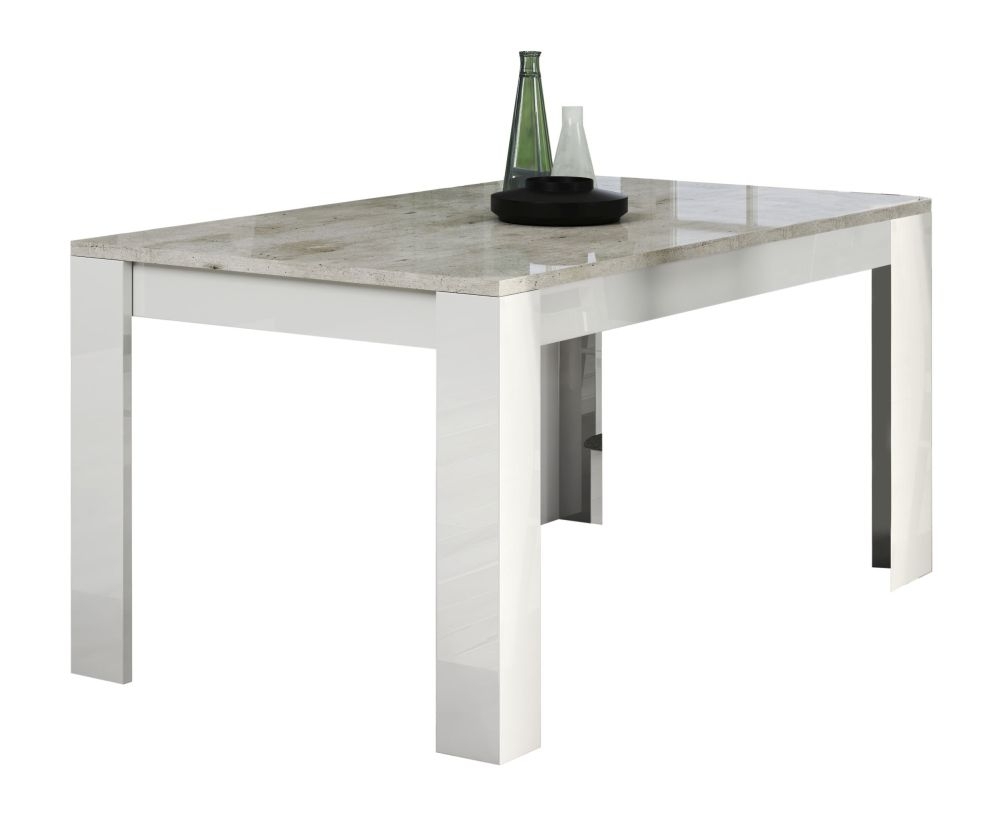 Messina Italian White and Grey 6 Seater Dining Table