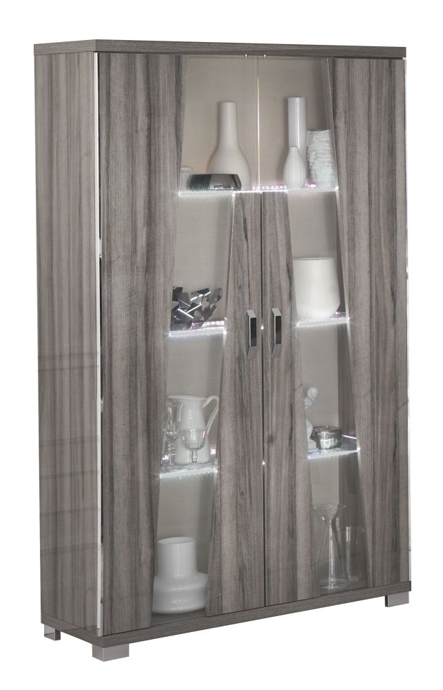 Dark grey deals display cabinet