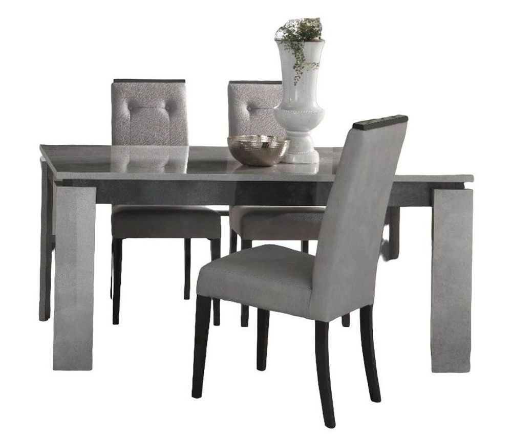 Milo Italain Grey Extending Dining Set with 4 Chair