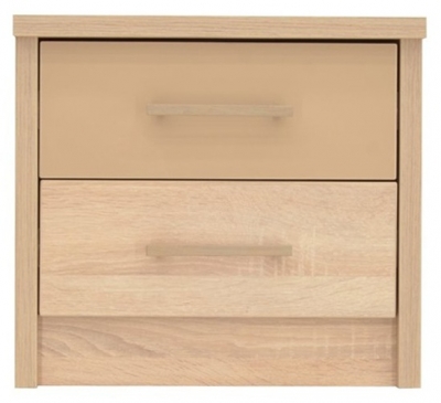 Product photograph of Sablon Sonoma Oak 2 Drawer Bedside Cabinet from Choice Furniture Superstore