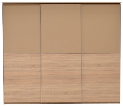 Product photograph of Cremona Sonoma Oak 3 Door Sliding Wardrobe from Choice Furniture Superstore