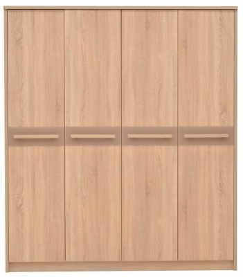 Product photograph of Cremona Sonoma Oak 4 Door Wardrobe from Choice Furniture Superstore