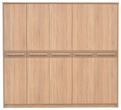 Product photograph of Cremona Sonoma Oak 5 Door Wardrobe from Choice Furniture Superstore