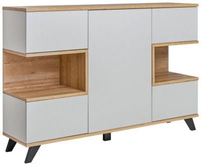 Product photograph of Bogota Grey And Oak Large Cabinet from Choice Furniture Superstore