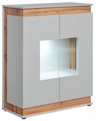 Product photograph of Buena Grey And Oak Display Cabinet from Choice Furniture Superstore