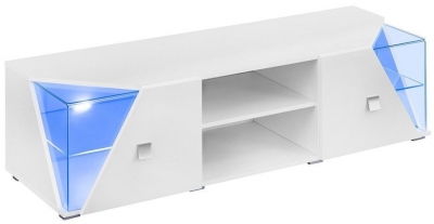 Product photograph of Edge White High Gloss Tv Unit With Led Light from Choice Furniture Superstore