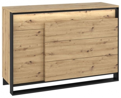 Product photograph of Archer Oak Effect 1 Door 3 Drawer Cabinet from Choice Furniture Superstore