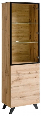 Product photograph of Avondale Oak Effect 2 Door Narrow Cabinet from Choice Furniture Superstore