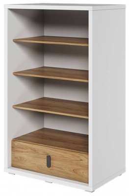 Product photograph of Massi Natural And White Bookcase from Choice Furniture Superstore