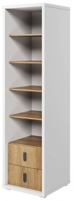 Product photograph of Massi Natural And White Large Bookcase from Choice Furniture Superstore
