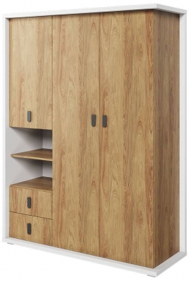 Product photograph of Massi Natural And White Large Wardrobe from Choice Furniture Superstore