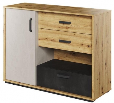 Product photograph of Qubic Oak Sideboard from Choice Furniture Superstore