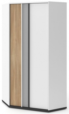 Product photograph of Imola White Corner Wardrobe from Choice Furniture Superstore