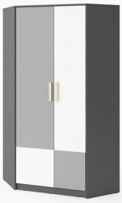 Product photograph of Pok Graphite Corner Wardrobe from Choice Furniture Superstore