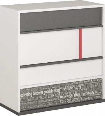 Product photograph of Philosophy White And Graphite Chest Of Drawer from Choice Furniture Superstore
