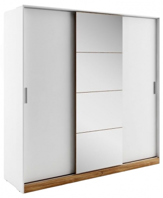 Product photograph of Kern White 3 Door Sliding Mirror Wardrobe from Choice Furniture Superstore