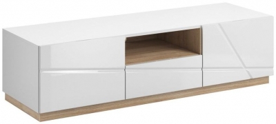 Product photograph of Futura White Gloss 2 Door Tv Cabinet from Choice Furniture Superstore