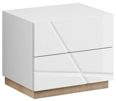 Product photograph of Futura White Gloss Bedside Cabinet from Choice Furniture Superstore
