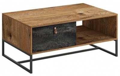 Product photograph of Dark Oak And Black Coffee Table from Choice Furniture Superstore