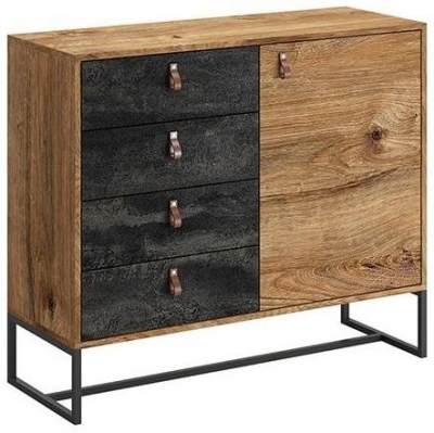 Product photograph of Dark Oak And Black Sideboard from Choice Furniture Superstore