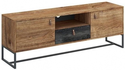 Product photograph of Dark Oak And Black Tv Unit from Choice Furniture Superstore