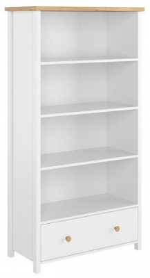 Product photograph of Story White And Oak Bookcase from Choice Furniture Superstore