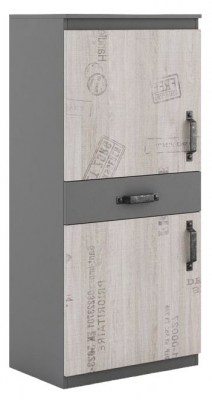 Product photograph of Santana Graphite Grey 1 Drawer Cabinet from Choice Furniture Superstore
