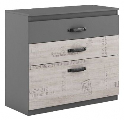 Product photograph of Santana Graphite Grey 3 Drawer Chest from Choice Furniture Superstore