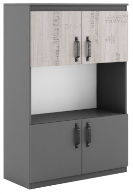 Product photograph of Santana Graphite Grey 4 Door Cabinet from Choice Furniture Superstore