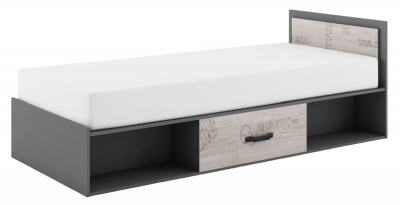 Santana Graphite Grey Storage Bed with Mattress