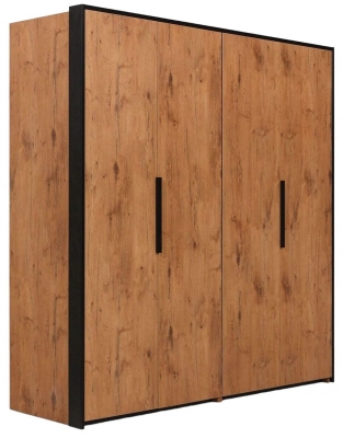 Product photograph of Loft Lancelot Oak 4 Door Folding Wardrobe from Choice Furniture Superstore