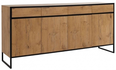 Product photograph of Tulare Oak Effect 190cm Extra Large 4 Door Sideboard from Choice Furniture Superstore